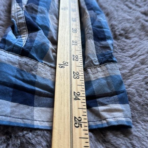 J Crew Factory Button-Down check plaid Blue long sleeve size M - Picture 10 of 10